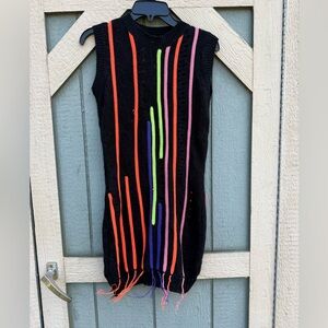 Colorful Striped Sleeveless Knit Dress